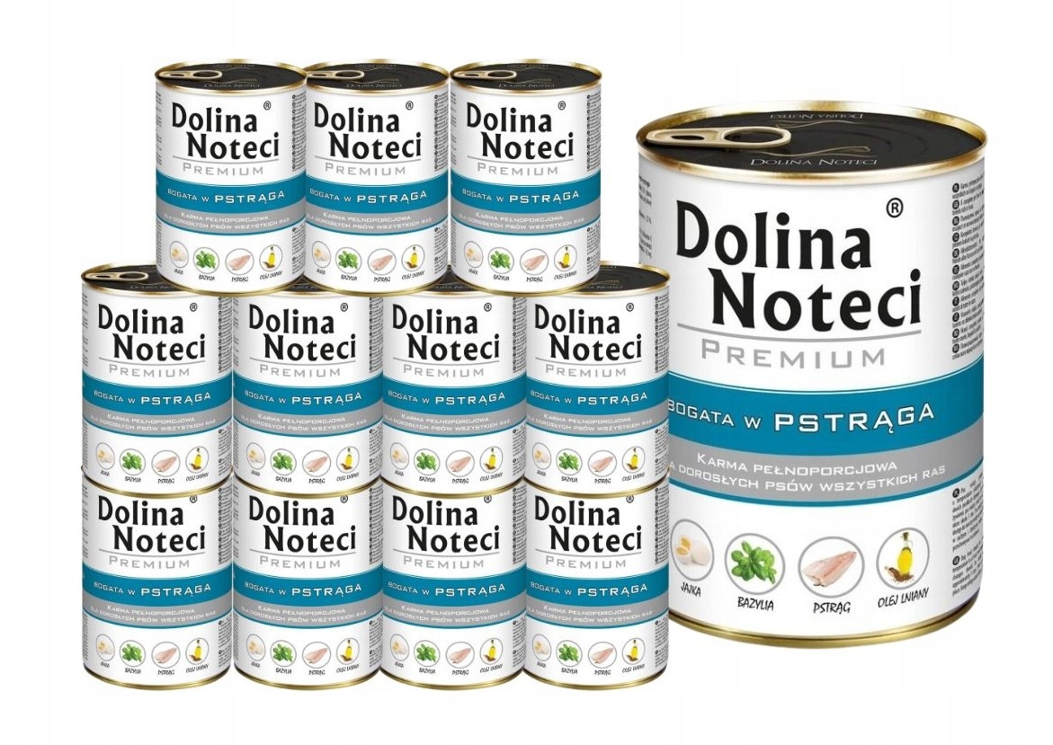 Levně Vlhké krmivo pro psy Dolina Noteci Premium bohaté na pstruha 12x400 g