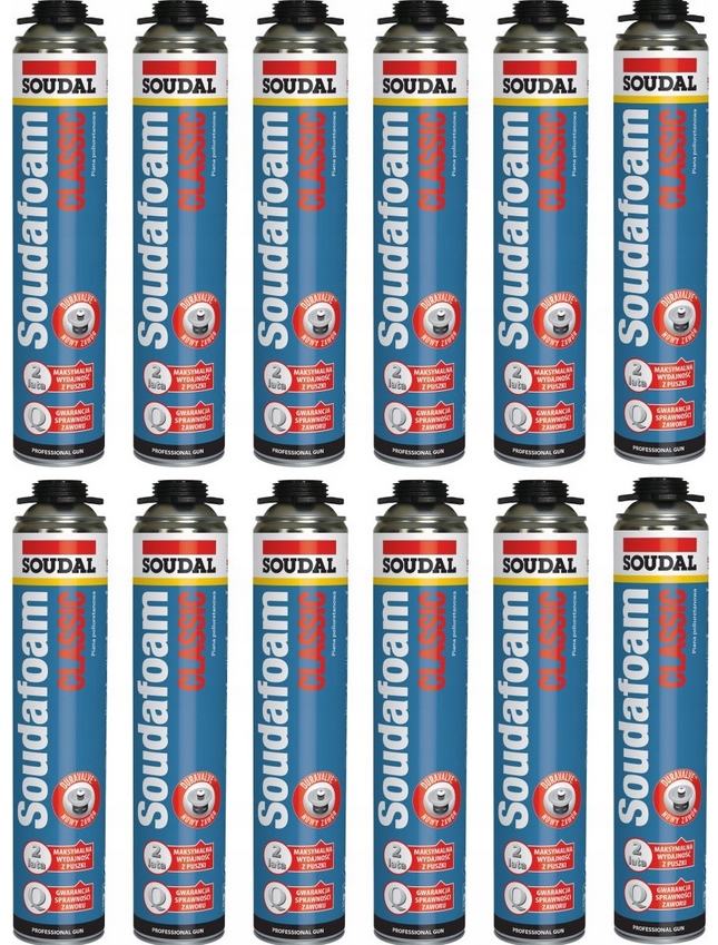 Montážní Pistolová Pěna Nízkotlaková Těsnící Classic 750ML 12 Ks