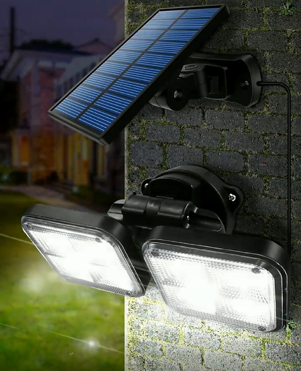 Lampa Solarna CZUJNIK RUCHU 2 JASNE Reflektory LED Zasilanie solarne