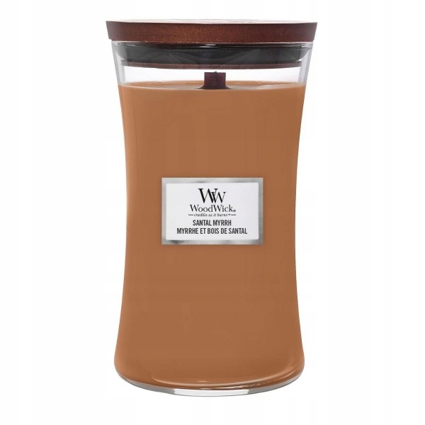 Woodwick Velká vonná svíčka Santal Myrrh 609g Dárek