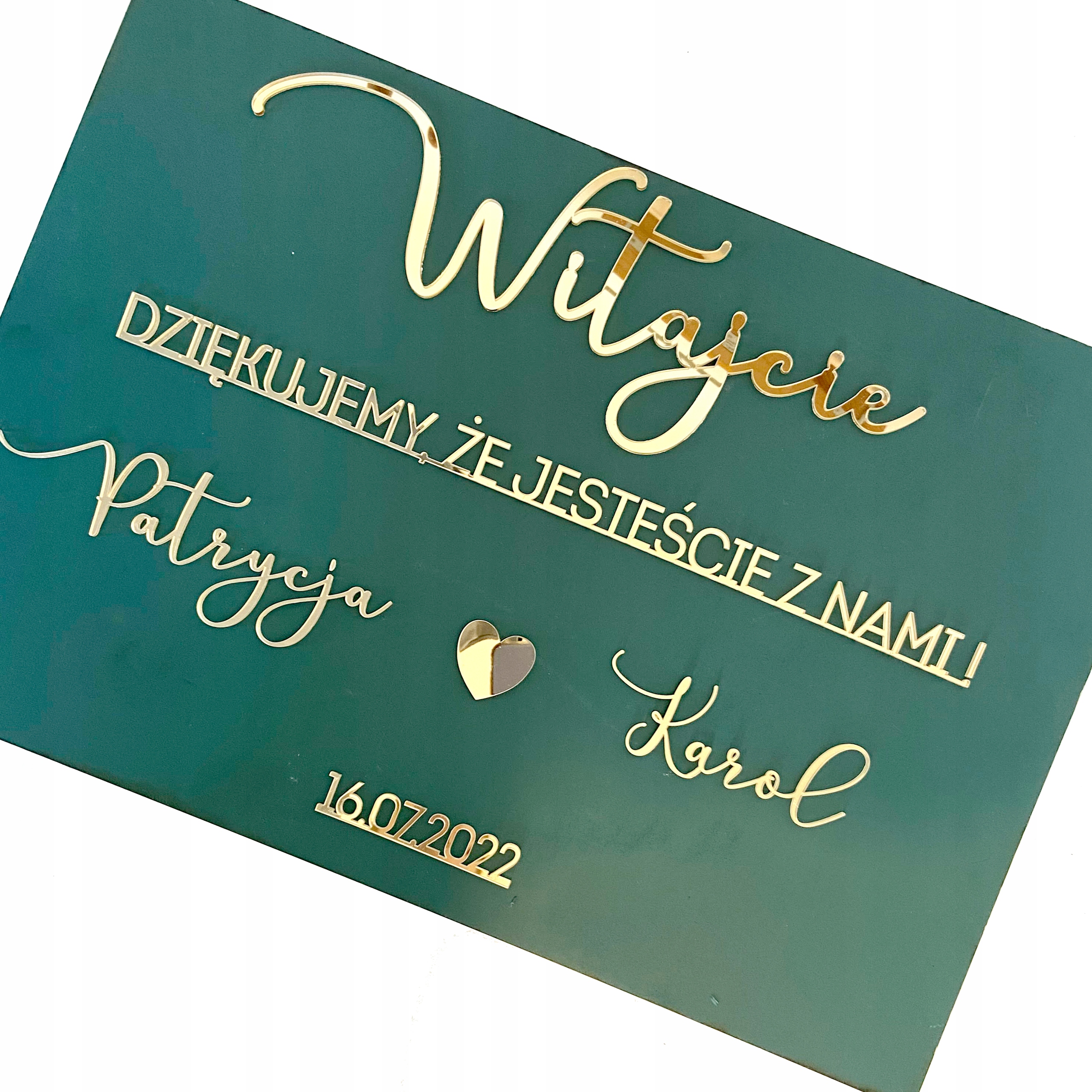 Tabule Svatební Hostina Lahvová Zeleň Zlato – Váš Nápis