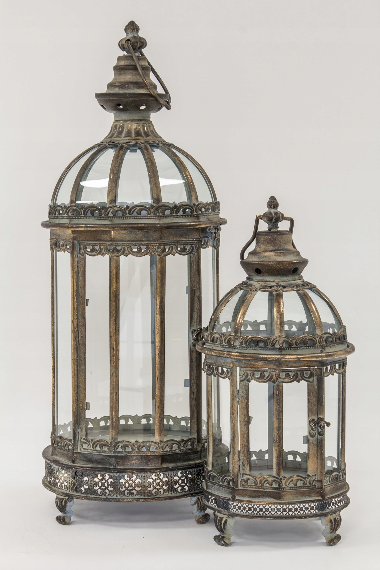 LATARNIE METALOWE CIEMNE ZŁOTE LAMPION NA PREZENT Marka Domdekoracji