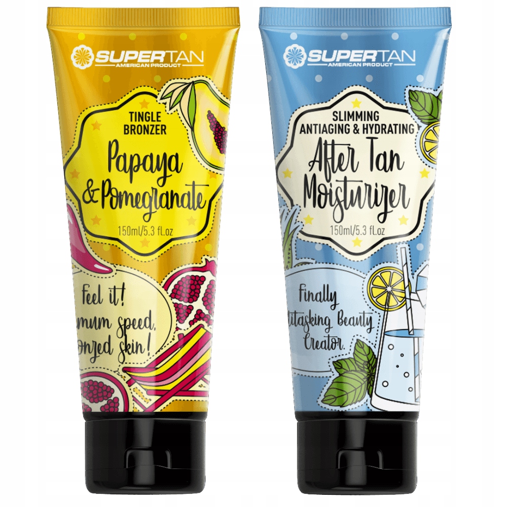SUPERTAN PAPAYA & POMEGRANATE 1x 150ml TINGLE BRONZER +GRATIS 150ml AFTER