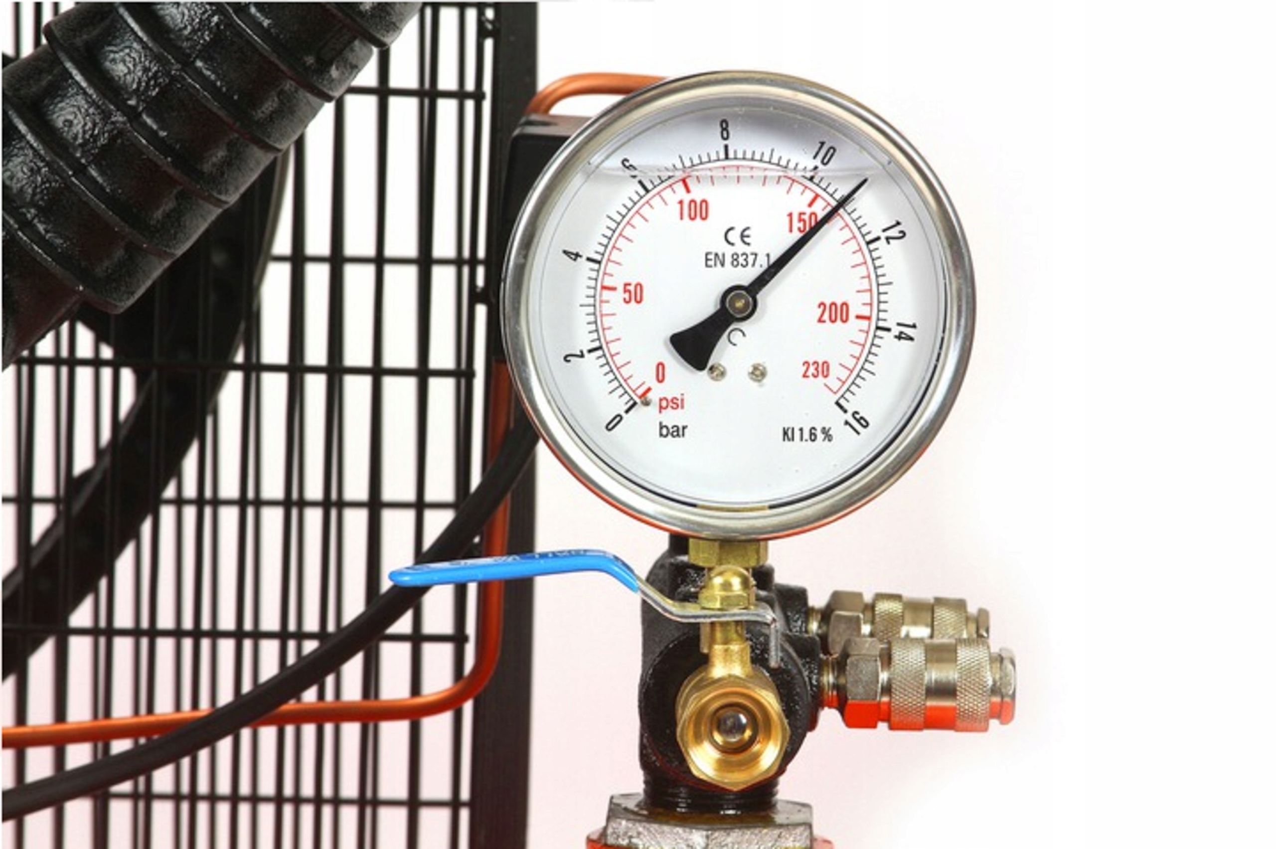 KOMPRESOR OLEJOWY SPRĘŻARKA 350L 4xTŁOK 400V 7,5KW Ciśnienie maksymalne 12 bar