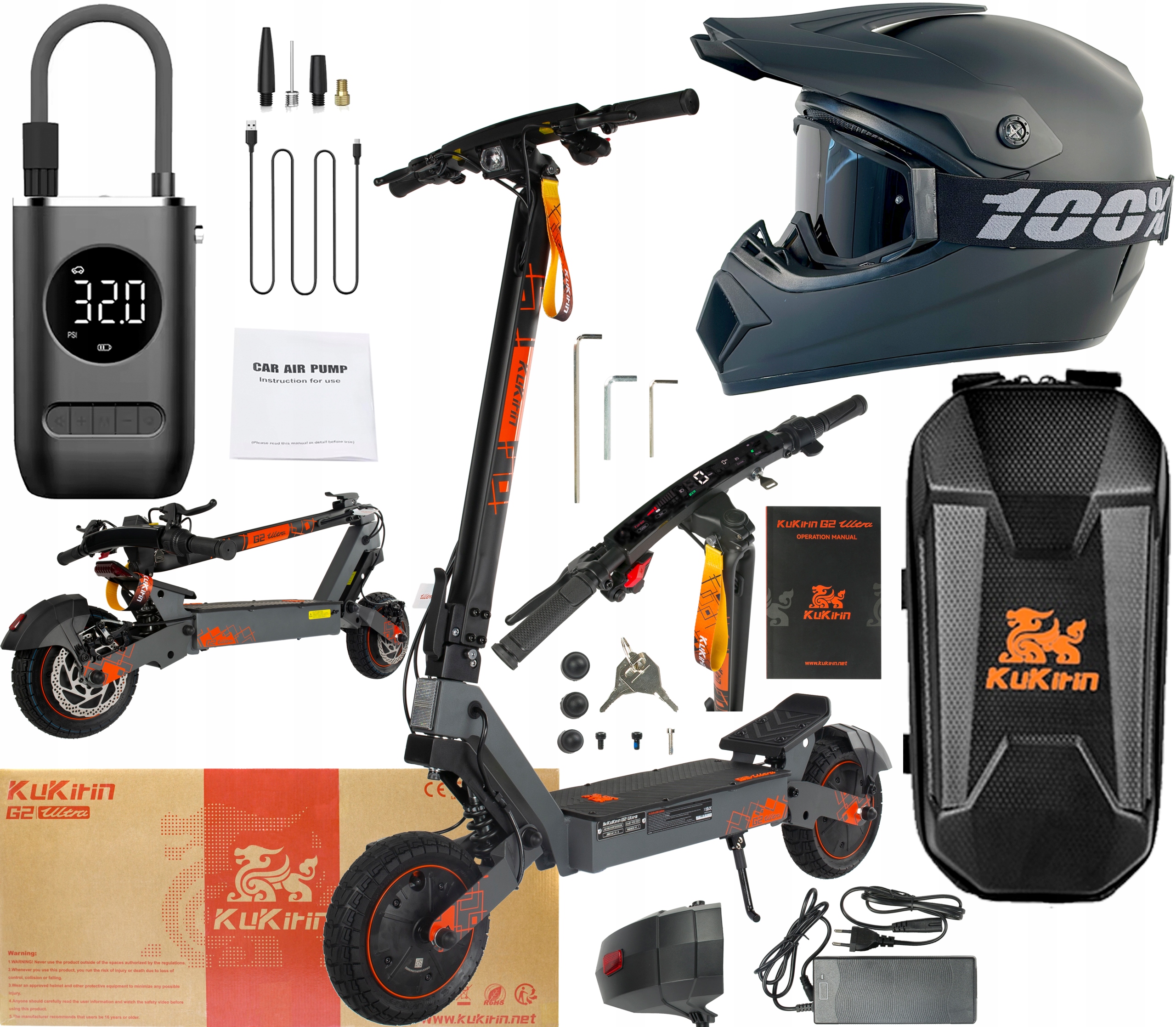 KuKirin G2 Ultra Elektrická vozidla 2000W 48V 18Ah 50km/h 55KM +3 Dárek6