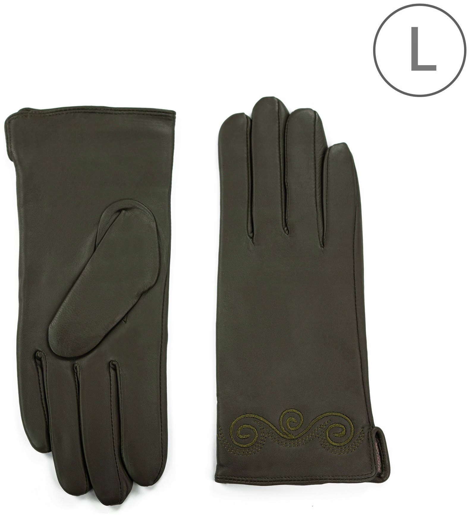 Dámské kožené rukavice Bailey zateplené, elegantní Khaki