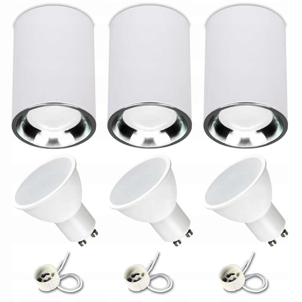 Nástěnné svítidlo Tuba Bílá Stříbrná moderní žárovka GU10 7W 3000K