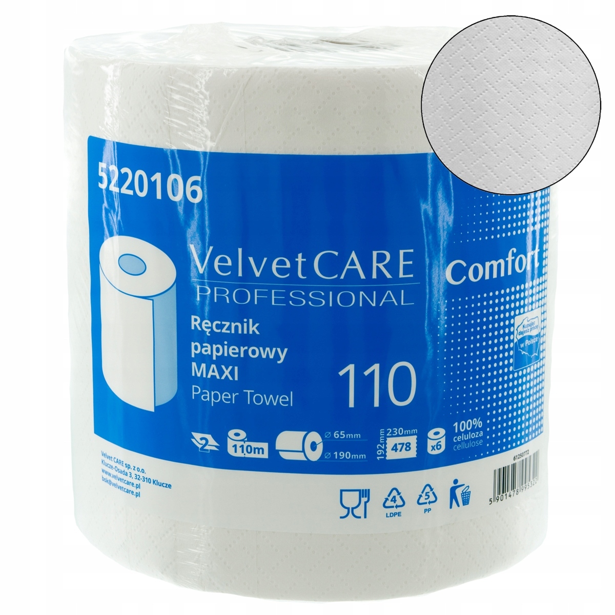 

Ręcznik papierowy VelvetCare biały 110M