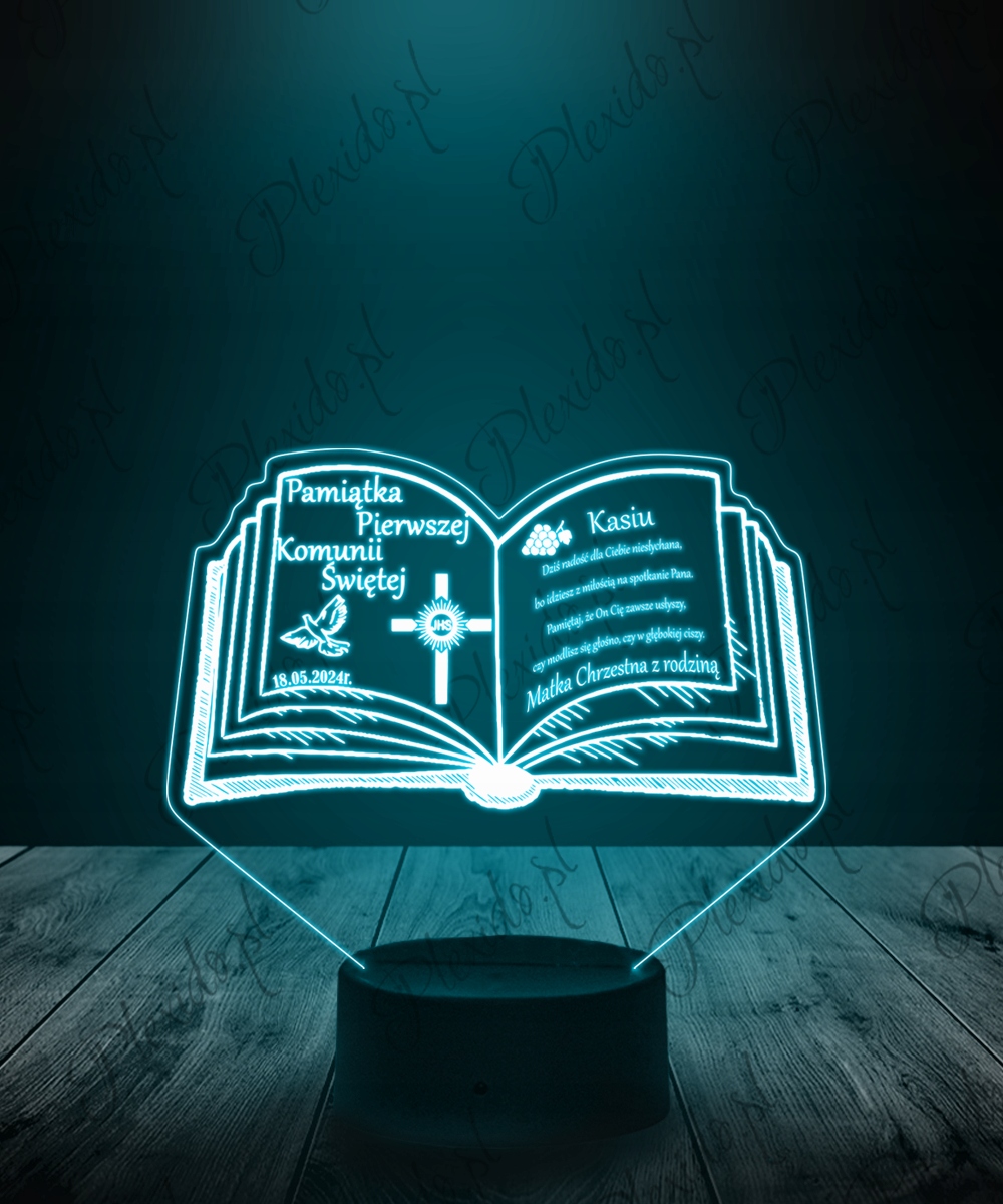 Lampka LED Plexido Prezent Komunia Święta Księga Marka Plexido