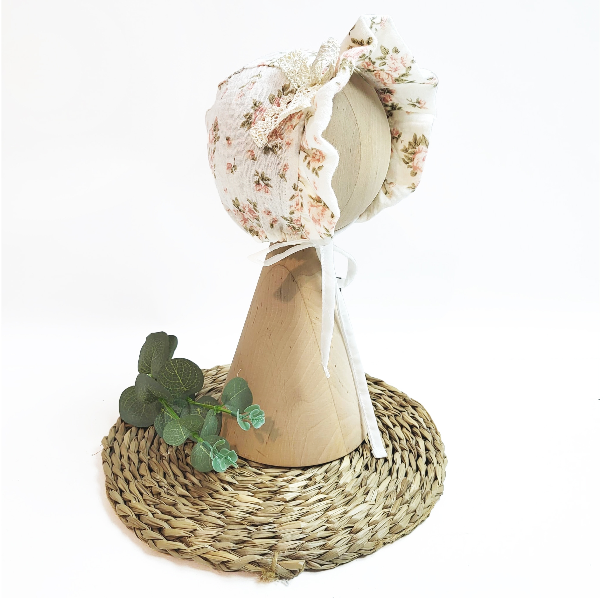 CZAPECZKA BONETKA MUŚLINOWA Z FALBANKĄ DLA DZIECKA MAMCILALE 36-41 cm Marka Inna marka