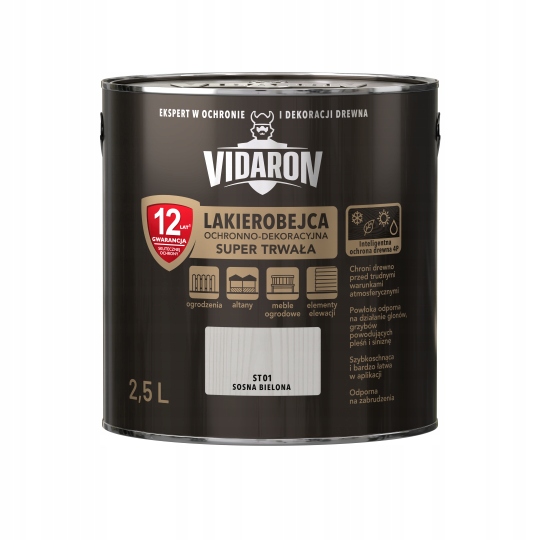 Vidaron Lakierobejca Ochronno-Dekoracyjna Trwała sosna bielona 2,5L