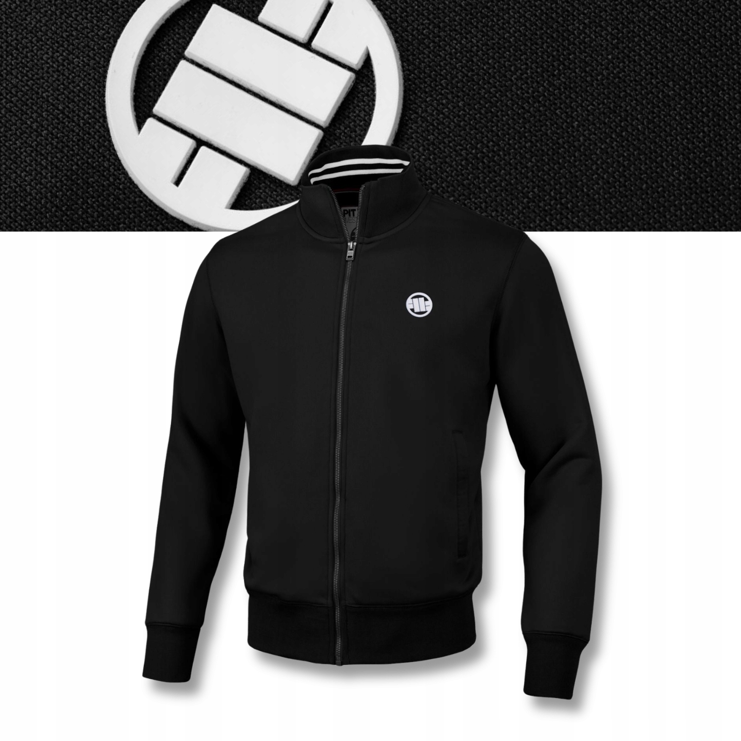 Pánská mikina na zip Pitbull Oldschool Small Logo se stojáčkem S