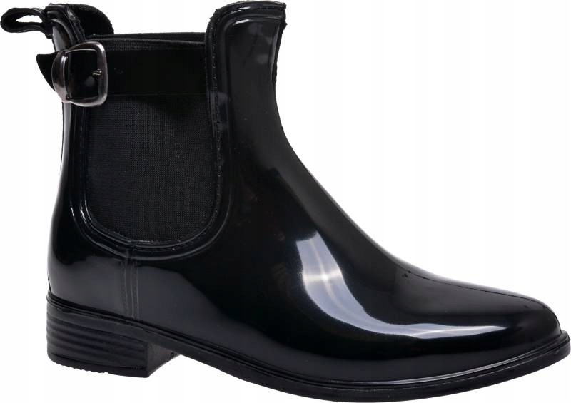 KALOSZE DAMSKIE SZTYBLETY KLAMERKA czarny 38