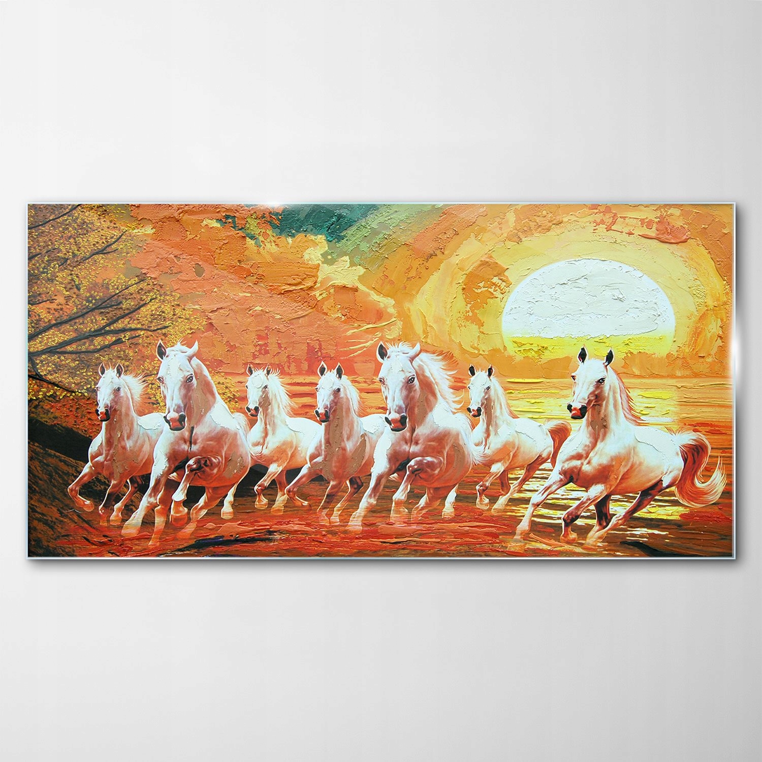 Obraz na skle Dekor Kone Západ slnka 120x60