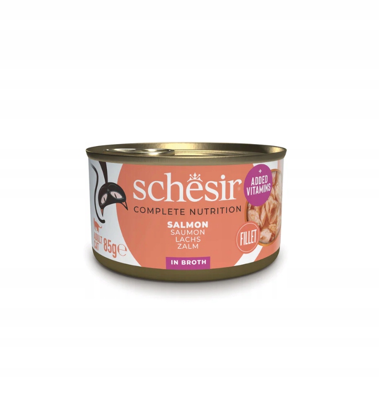 Levně 6 x Schesir vlhké krmivo pro dospělé kočky s lososem ve vlastní šťávě 85 g