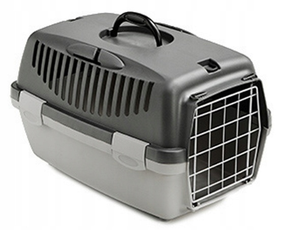 Levně Přepravka Pro Kočky Malého Psa S Kovovými Dvířky, Šedý
