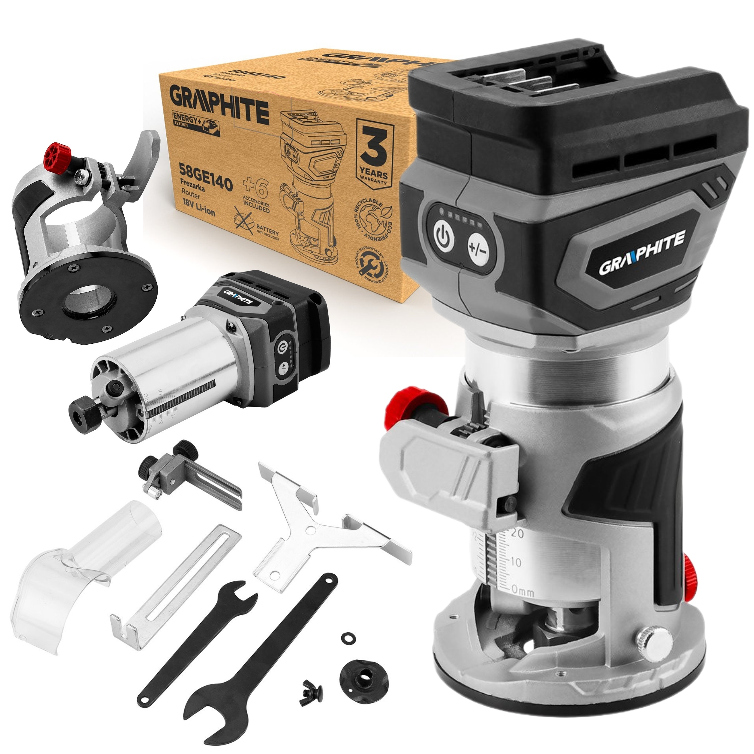 GRAPHITE FREZARKA BEZSZCZOTKOWA AKUMULATOROWA ENERGY+ 18V 58GE140