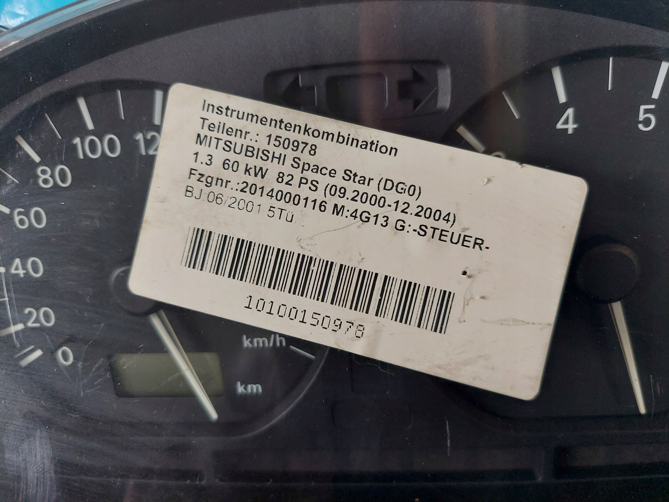 dials clock SPACE STAR 1.3 16V MR489034