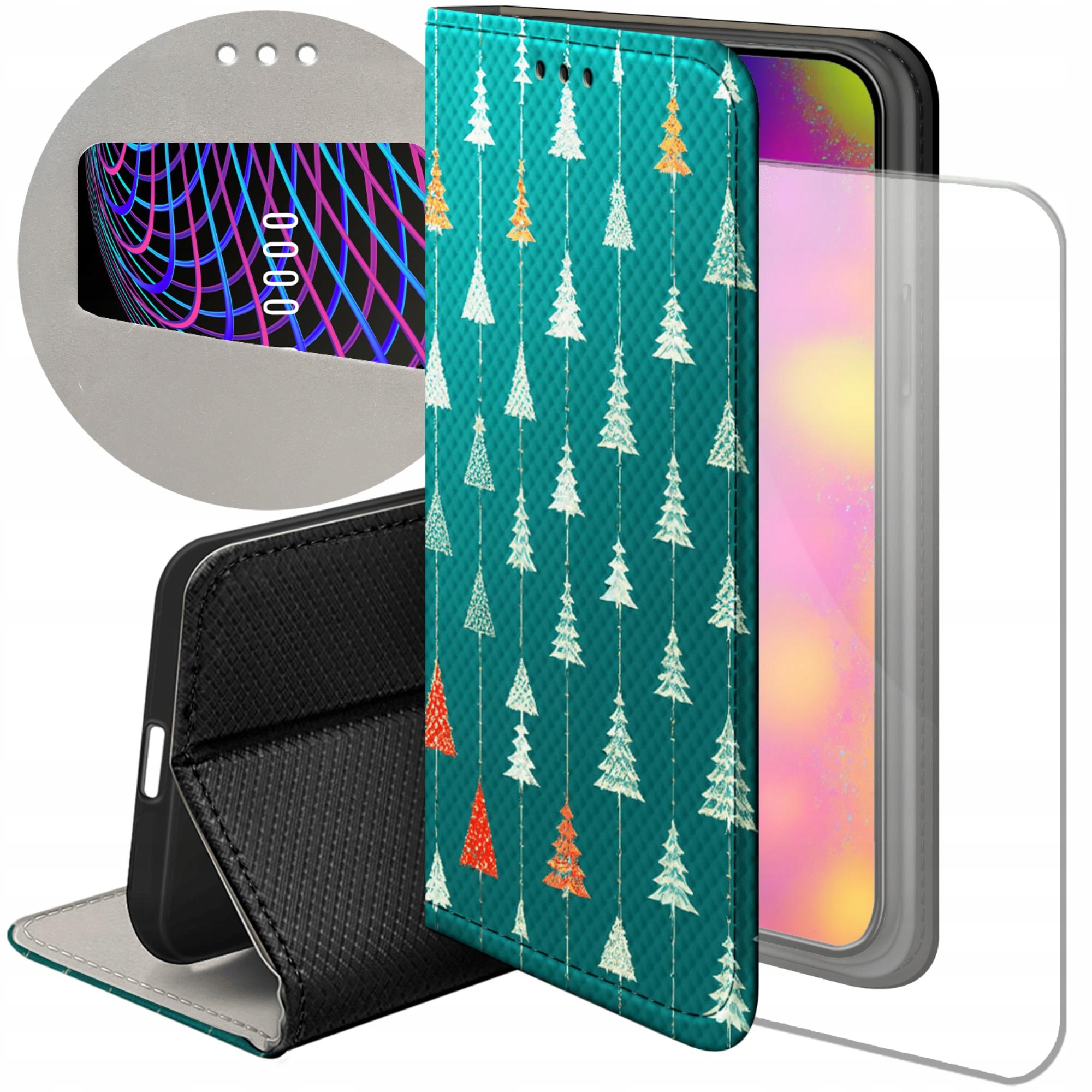 Etui Z Klapką Do Oppo A91 Choinka Święta Boże Narodzenie Case +szkło