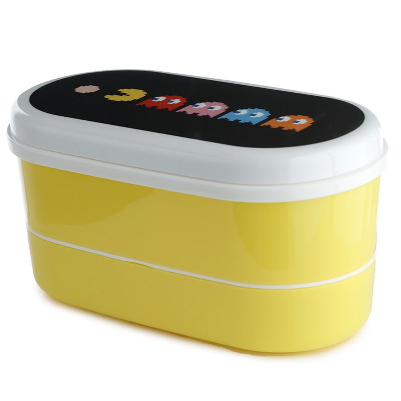 PAC MAN ланч-бокс коробки для завтрака + столовые приборы черный цвет оттенки желтого и злотый многоцветный