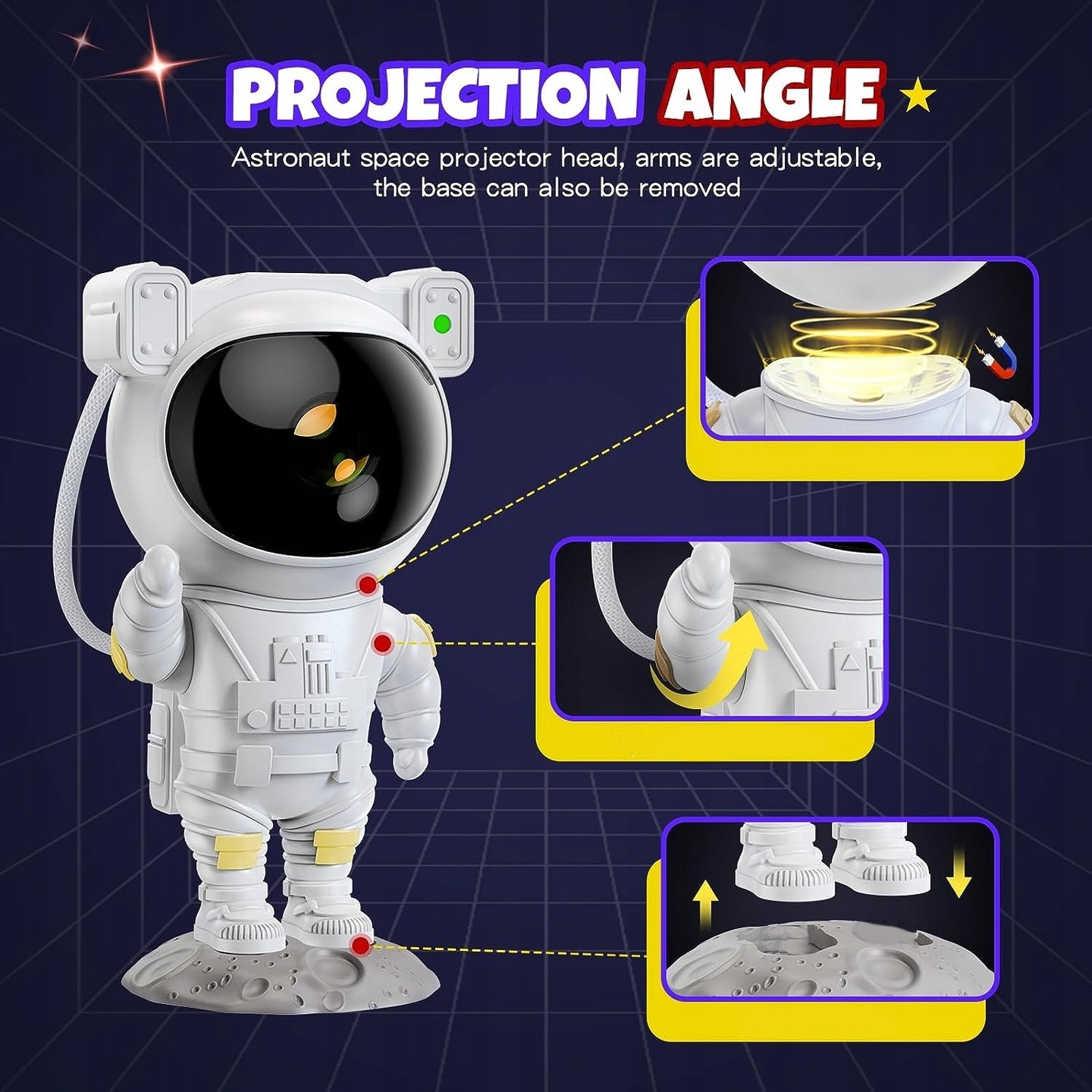 PROJEKTOR GWIAZD NIEBA LED LAMPKA NOCNA ASTRONAUTA KOSMONAUTA DLA DZIECI Płeć Brak informacji chłopcy dziewczynki