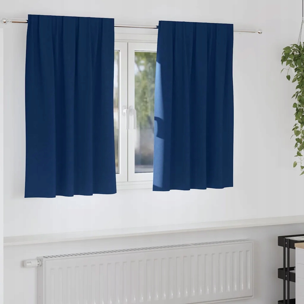 vidaXL Závěsy na zatemnění s kroužky 2 pcs Tmavě modrá 140 x 140 cm