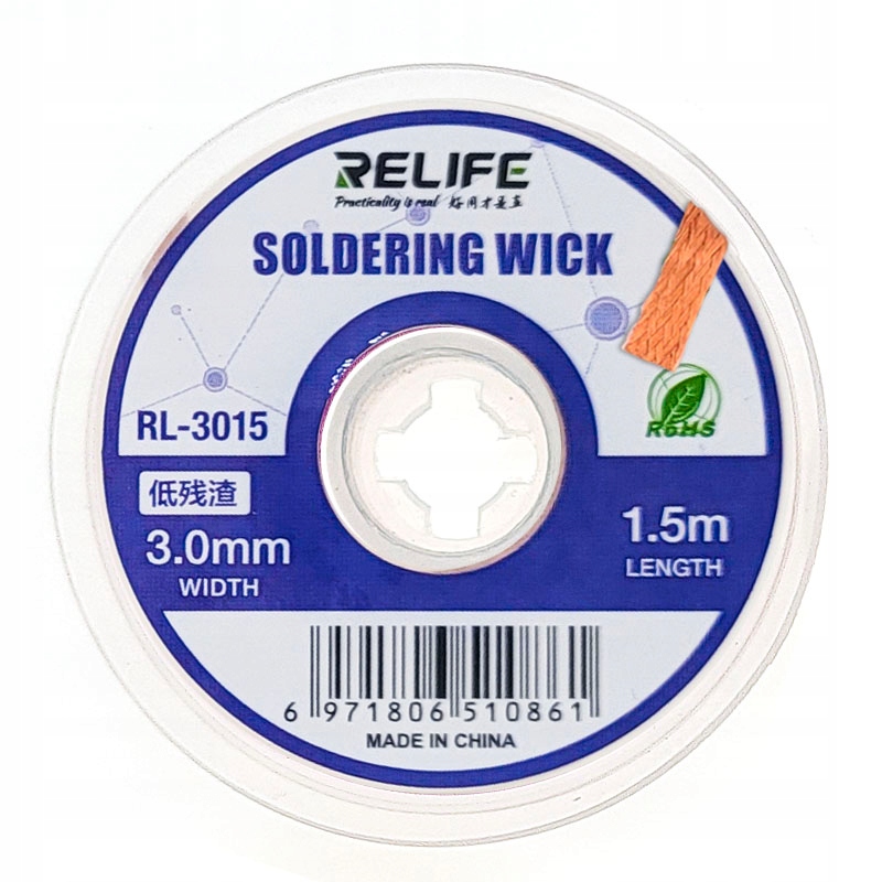 

Plecionka lutownicza rozlutowująca wick 3,0mm 1,5m