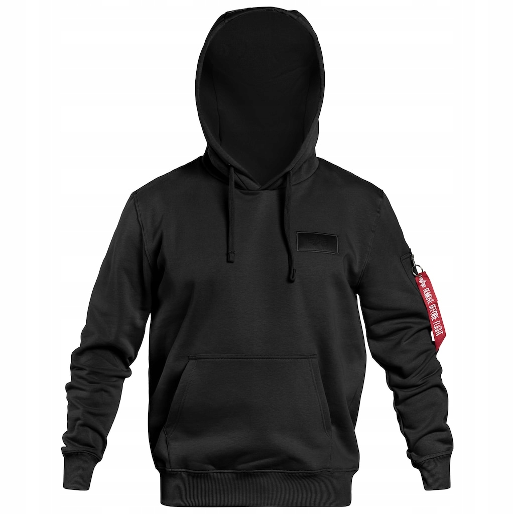 Mikina s kapucí Alpha Industries Back Print 178318 03 Černá S
