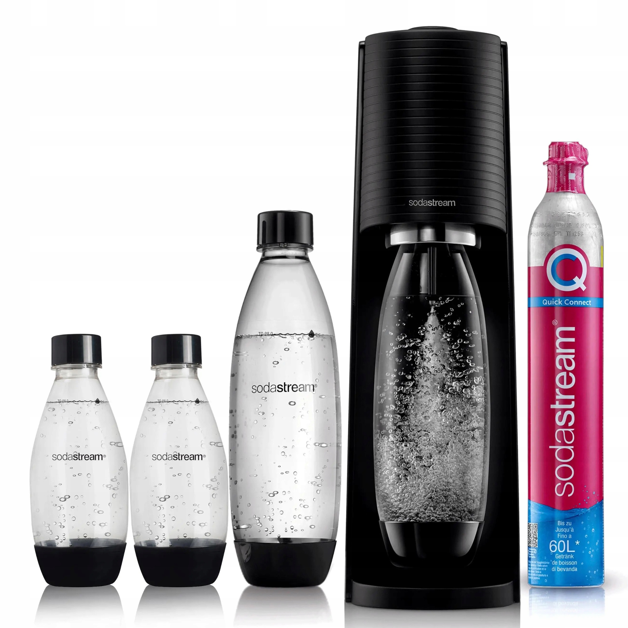 Saturátor Sodastream Terra čierny 3 fľaše 1 l 0,5 l bombička s CO2 plynom