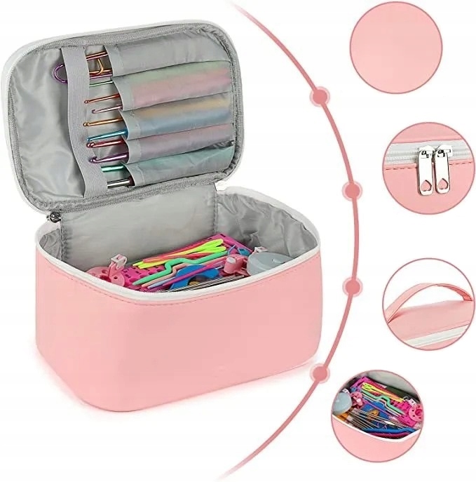 ZESTAW DO SZYDEŁKOWANIA WŁÓCZKA SZYDEŁKO 0,6-6mm ETUI SZYDEŁKA Z WŁÓCZKĄ Marka Inna