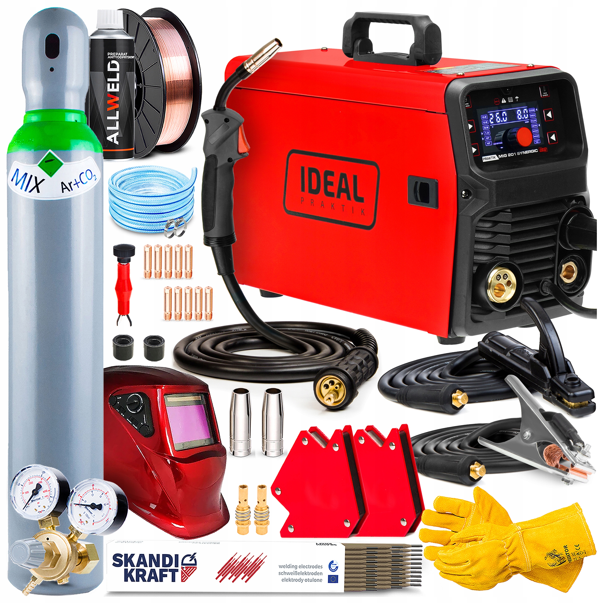 Invertorová Svářečka Ideal Praktik Mig 201 Synergie Led Mma Tig 200A 3V1