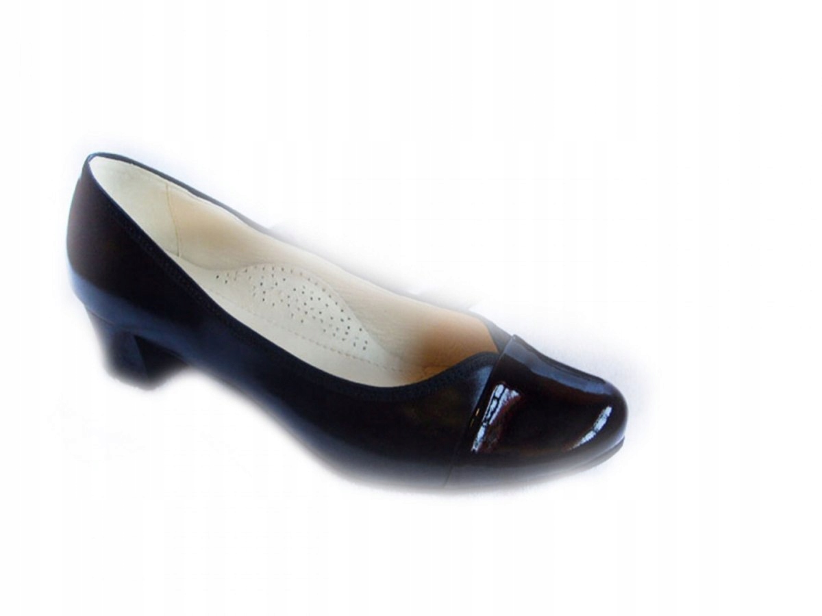 SKÓRZANE czółenko czarne TĘGOŚĆ H HALUKSY 39