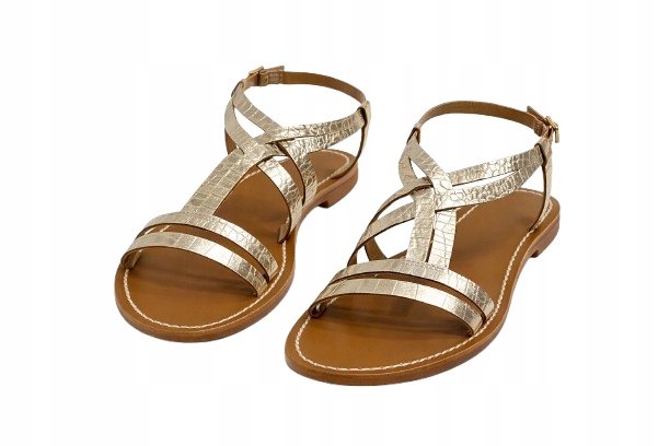 Bílé Sun Zlaté Gladiátorky S Efektem Krokodýlí Kůže 39 3DA