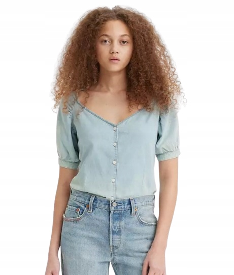 Levi's Džínová Halenka S Knoflíky A Výstřihem Do V, Velikost I4C