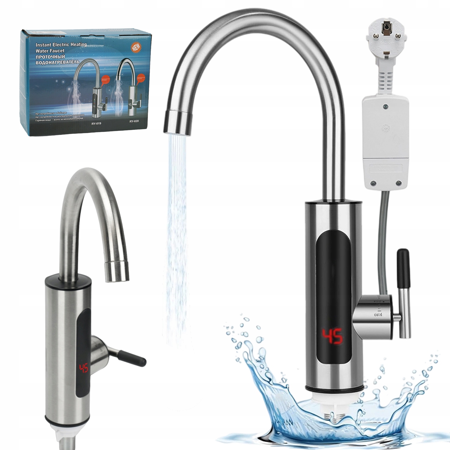 Elektrický Průtokový Ohřívač Vody 1/2'' Nerezová Ocel 3000W