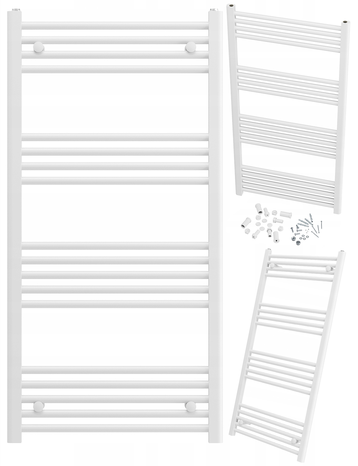 Kúpeľňový Ohrievač Biely Breno Rebríkový 60x120 cm Kaloryfer Montáž 180°