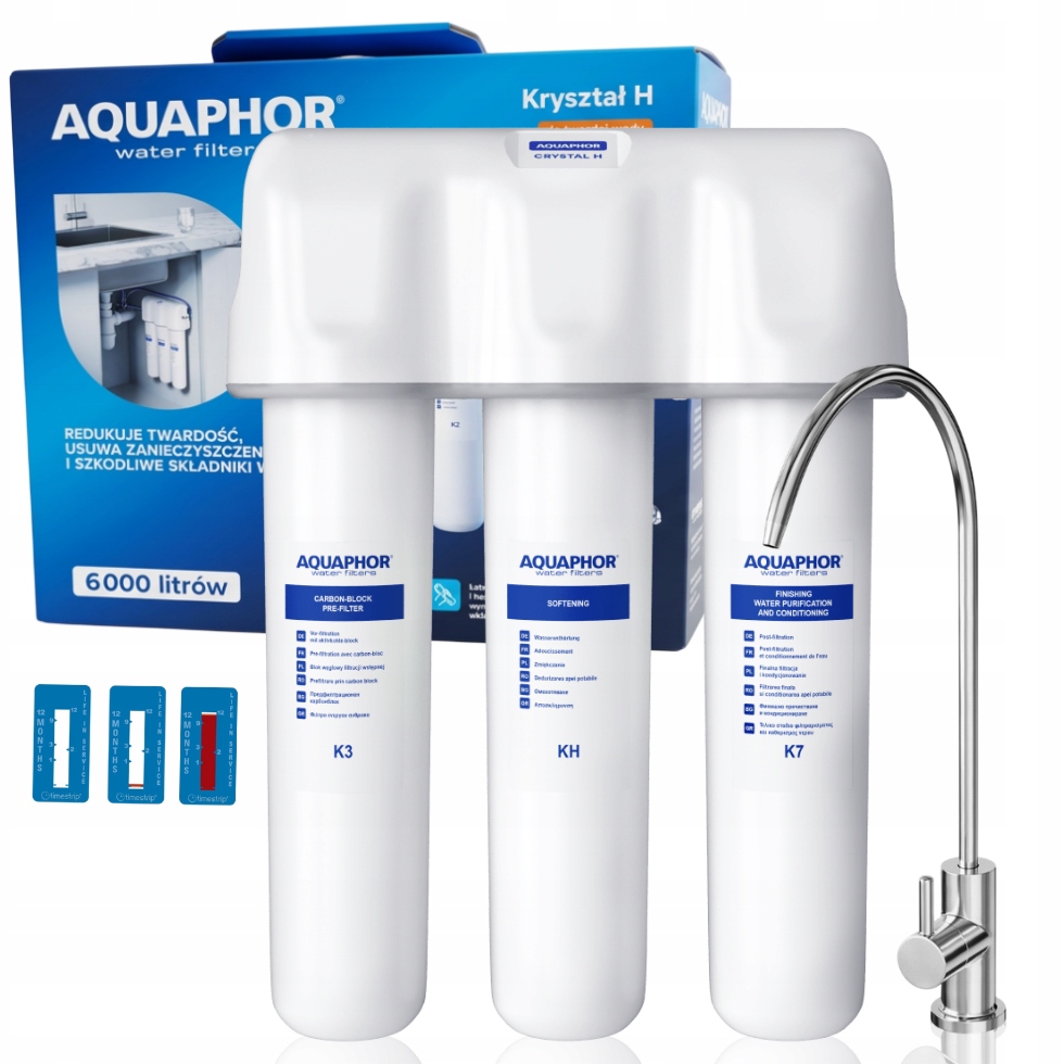 Filtr do twardej wody Aquaphor Kryształ H kranik Futura timer