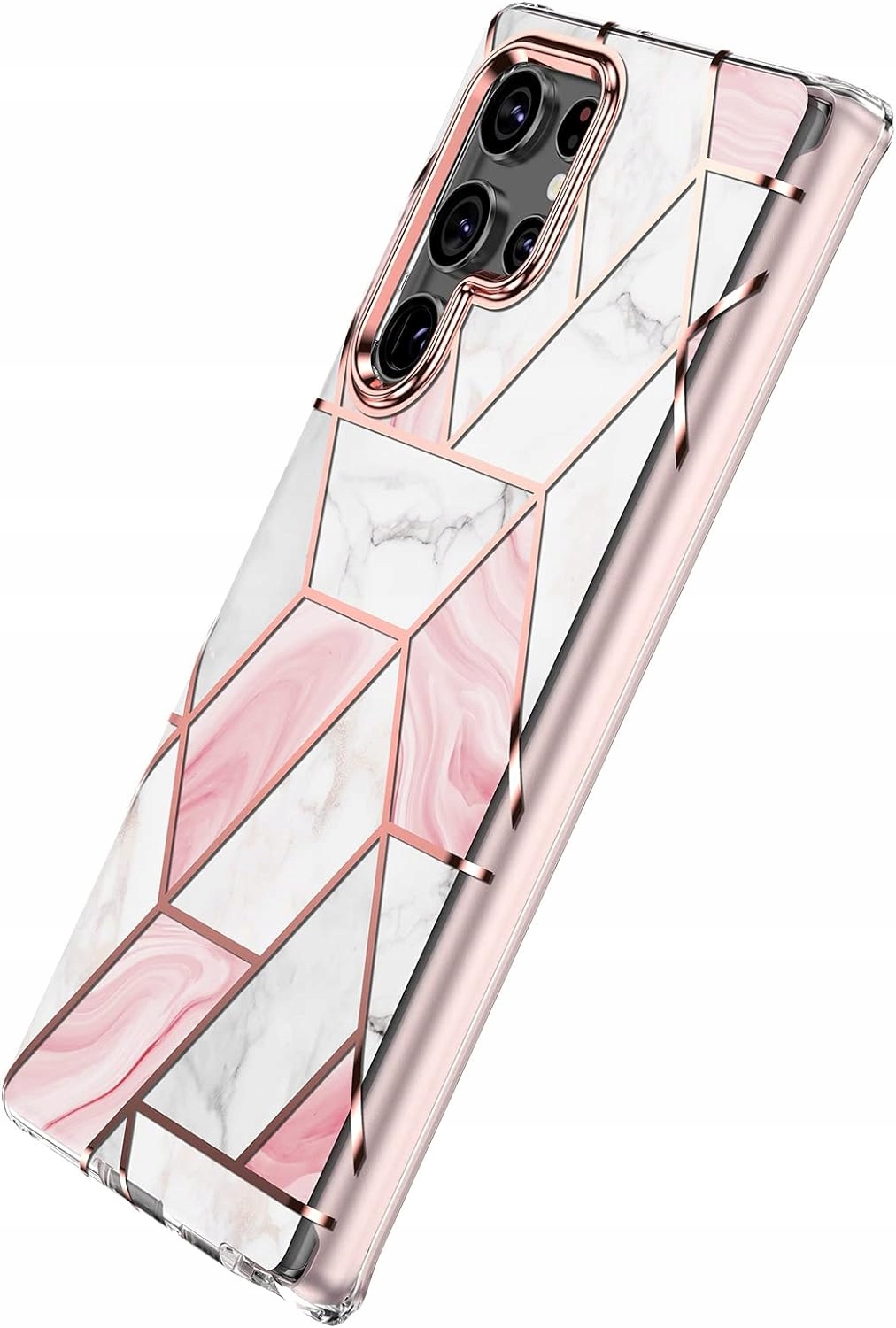 PANCERNE MARMUR ETUI DO SAMSUNG GALAXY S23 ULTRA ROSE GOLD + FOLIA HYDROGEL Marka Inna