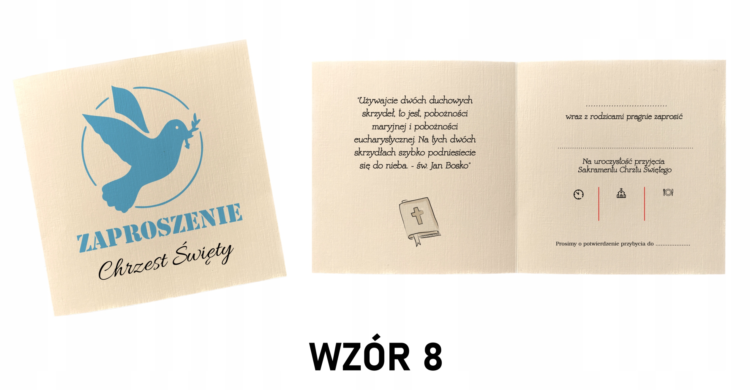 ZAPROSZENIE CHRZEST ŚW BEZ PERSONALIZACJI WYBÓR Liczba sztuk 1 szt.