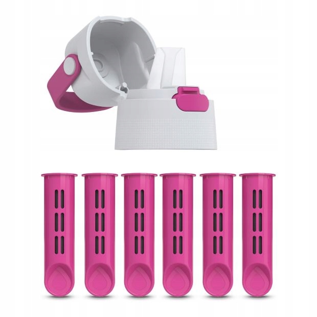 Zakrętka i 6 Wkładów do Butelki Filtrującej Dafi Solid Flamingowy