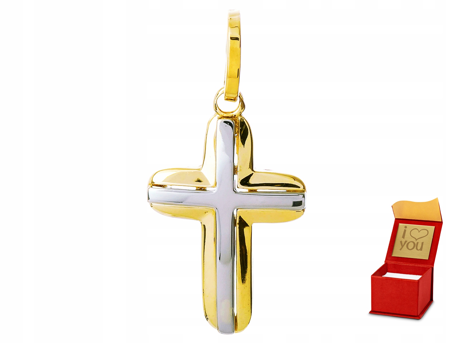 Krásný Zlatý Křížek Křest Svaté Přijímání ryzost 585