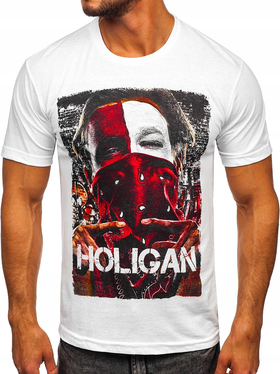 

T-shirt Męski Z Nadrukiem Biały CMR18 Rozmiar_l