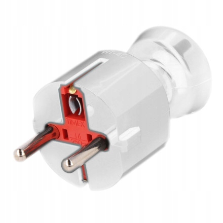 

Wtyczka Prosta Uni-schuko 16A 250V Biała WT-40