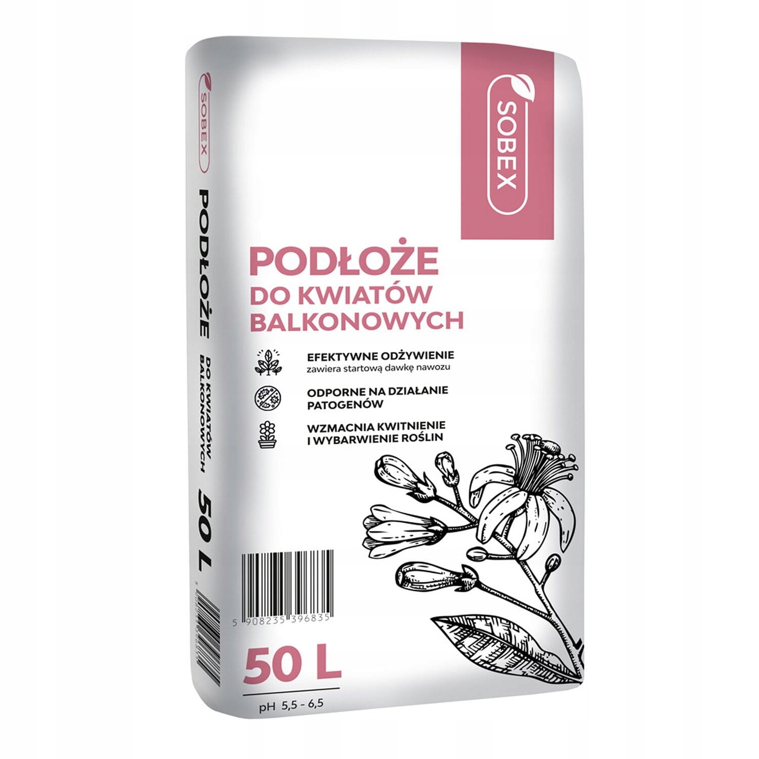 Sobex Podłoże do kwiatów i roślin balkonowych 50 L