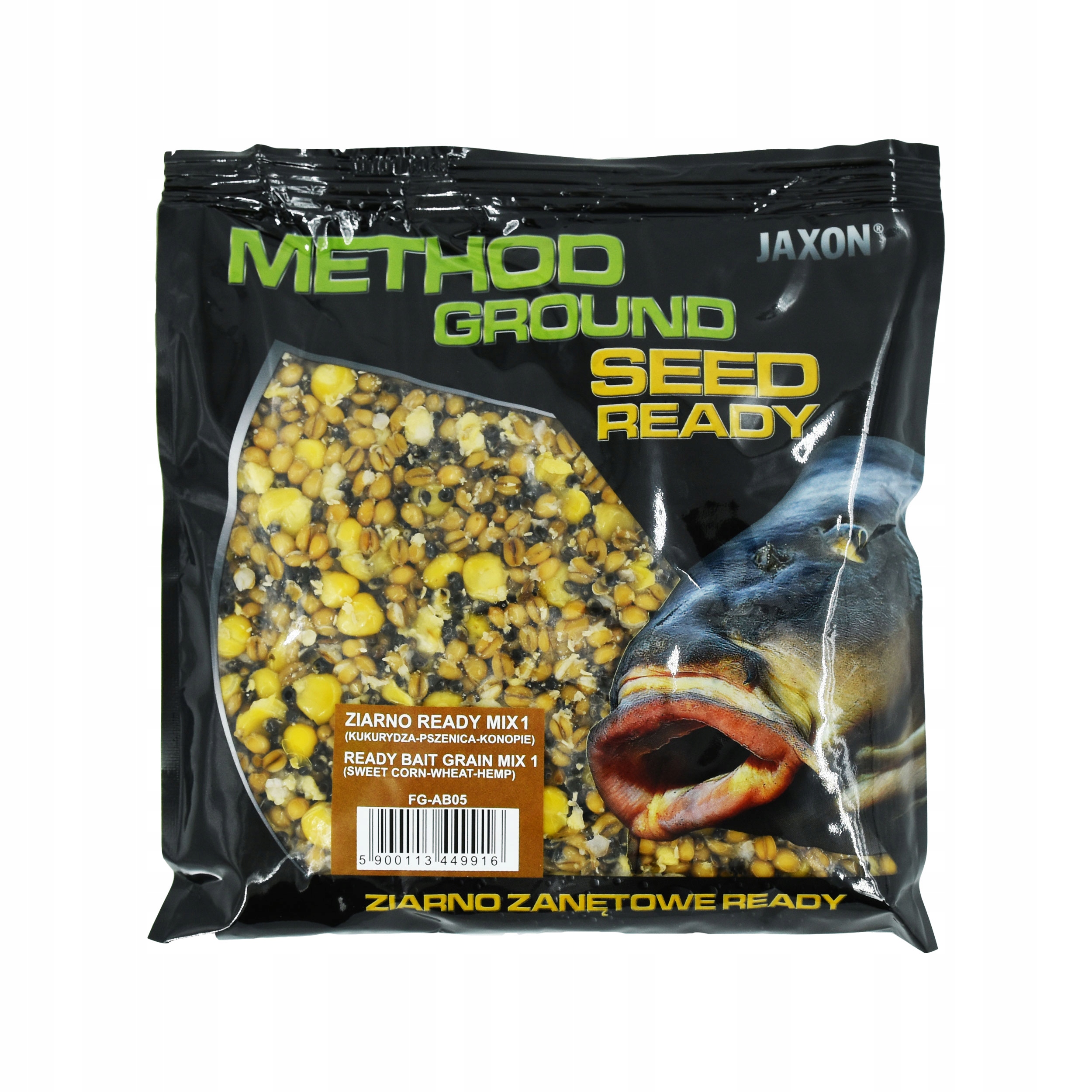 Ziarno Jaxon Method Ground Ready Mix 1 kukurydza pszenica konopie 500g