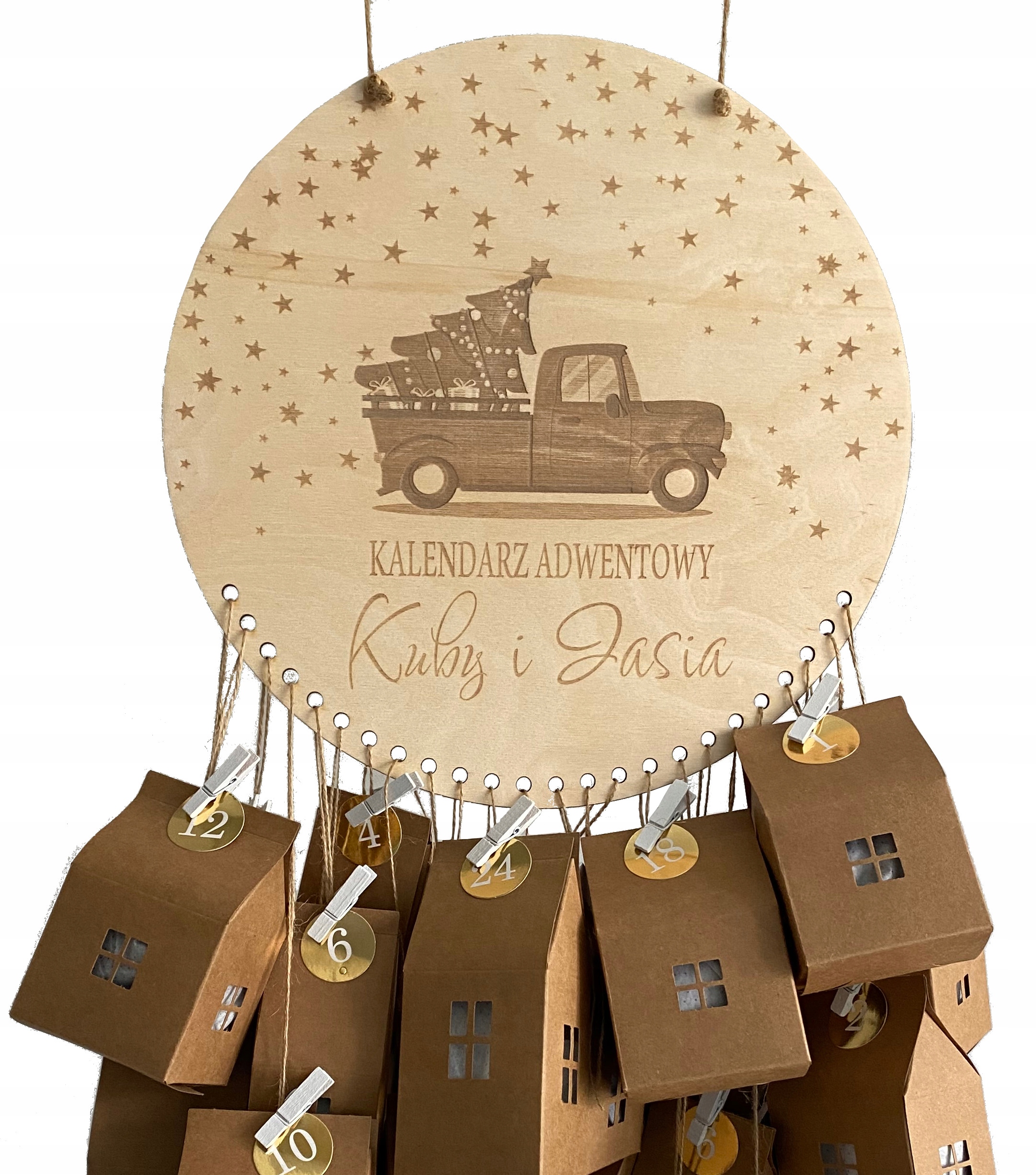 

Kalendarz adwentowy Personalizowany z autkiem