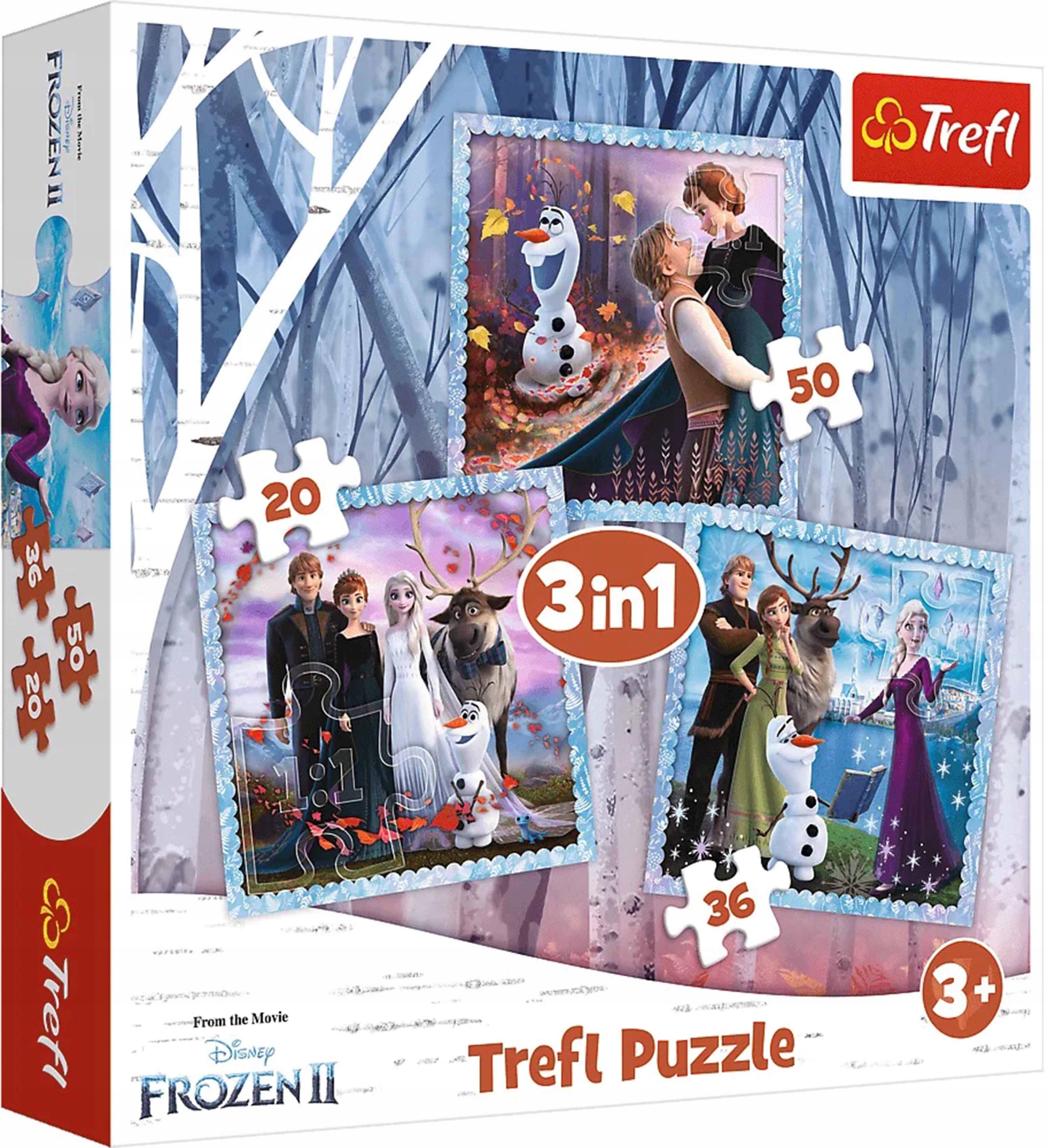 

Trefl Puzzle 3w1 Frozen Kraina Lodu Układanka Elsa