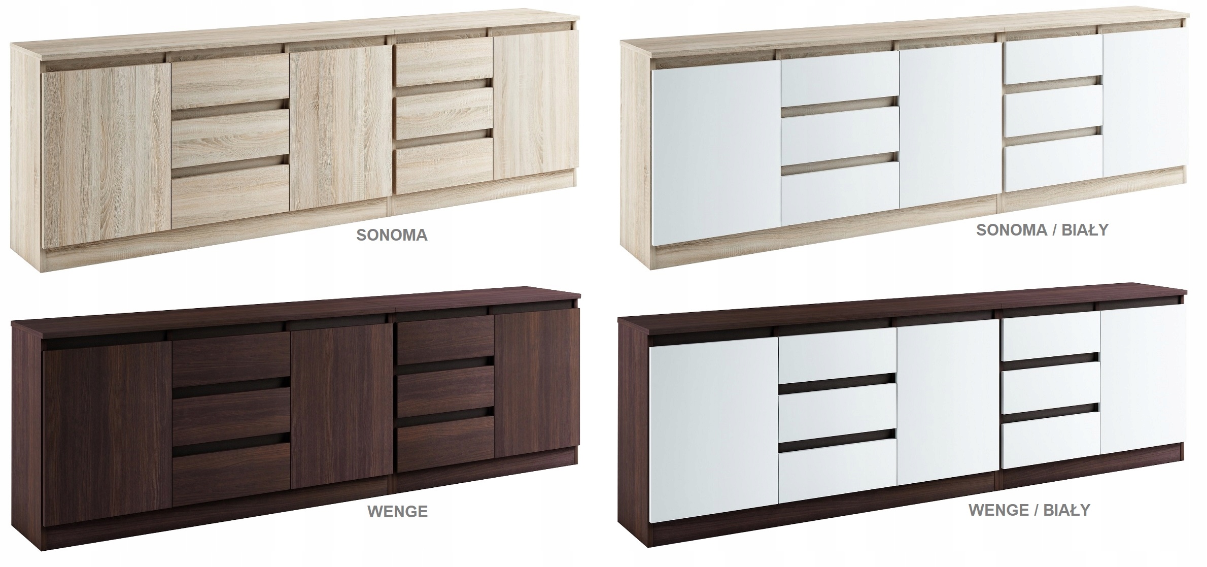 048-051 KOMODA/ZESTAW B2+1d3s/190cm - CZARNY Kolekcja 048