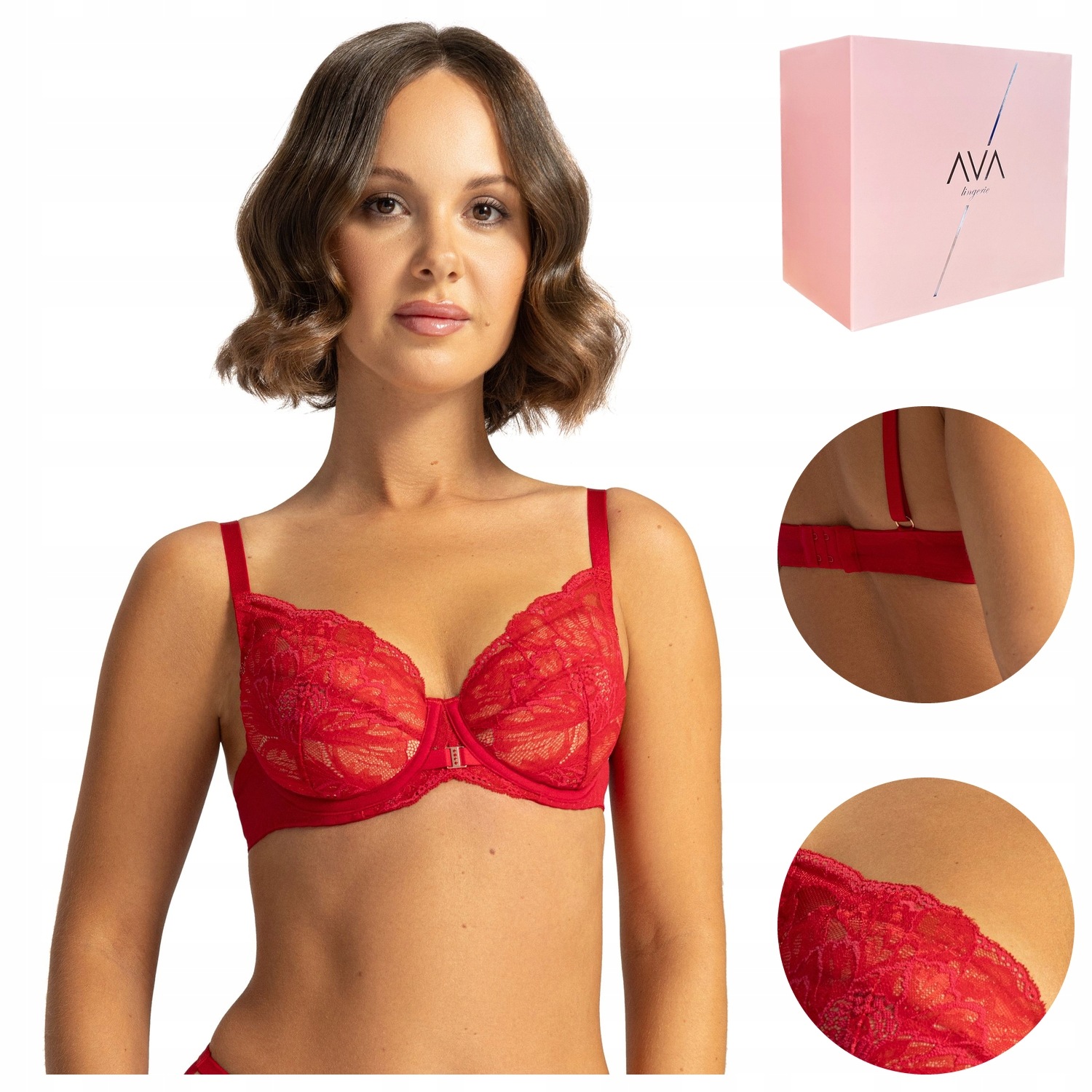 Podprsenka Ava Grace 2156 barbados push-up krajková červená 85B
