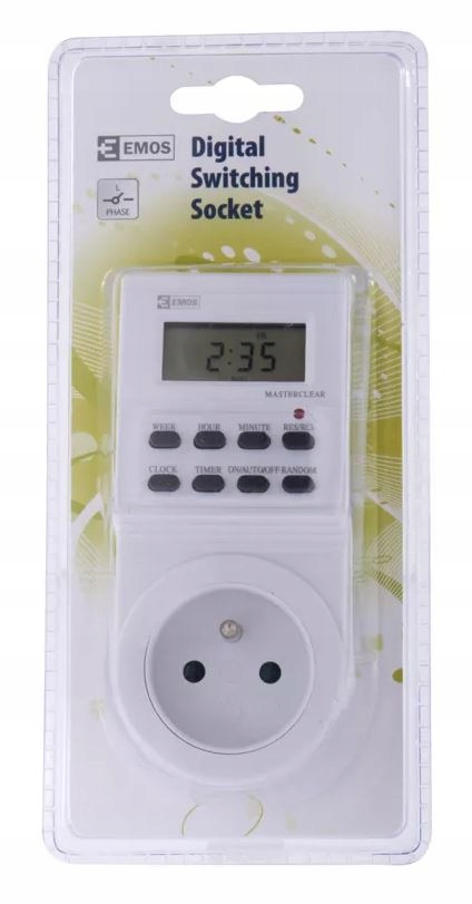 Cyfrowy programator czasowy do gniazdka 8 progr. Przeznaczenie inne Elektryczne